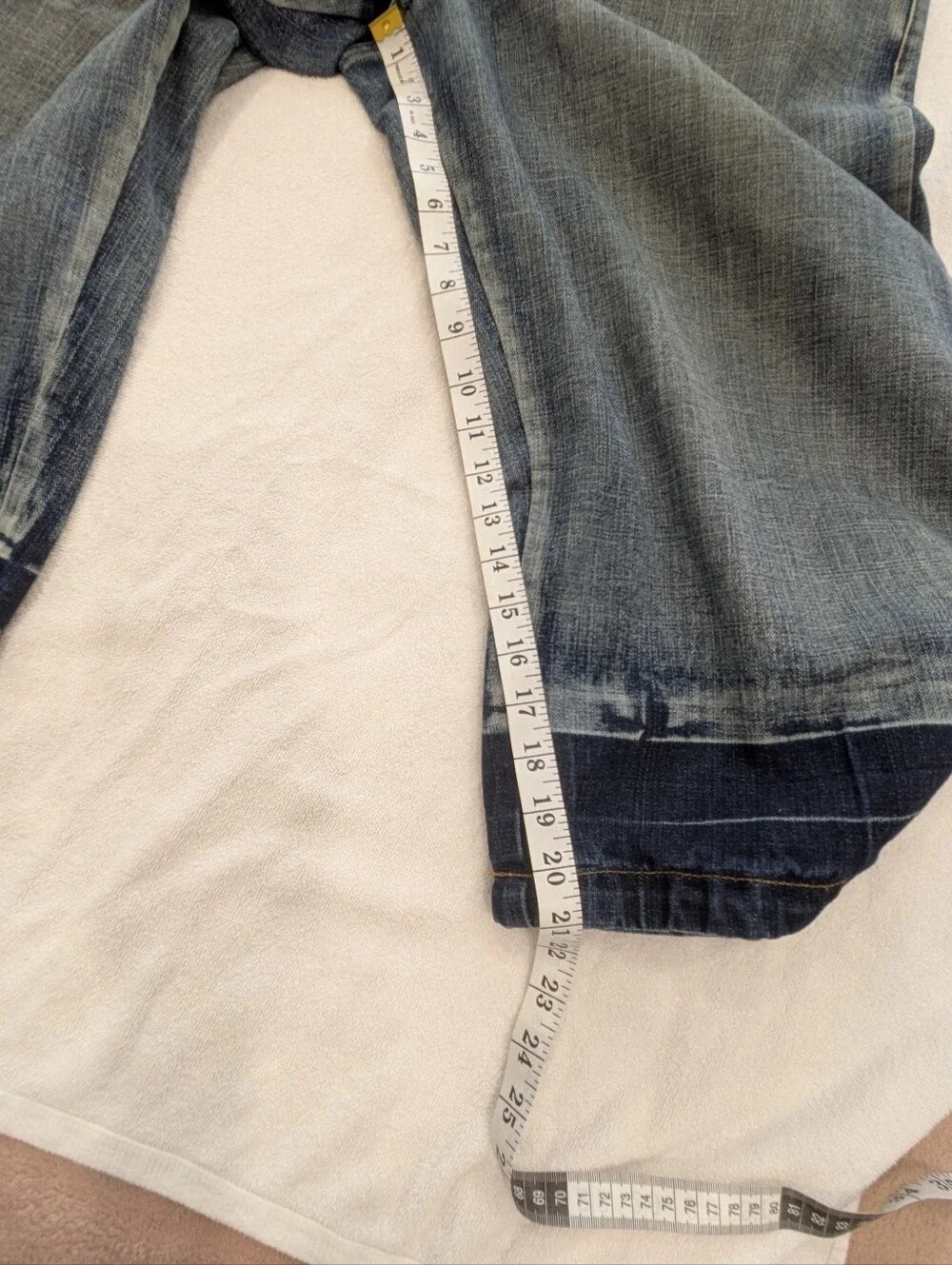 DTEK JEANS Men's Baggy Denim Jorts Size 38 Dark Blue Wash Distressed Gothi